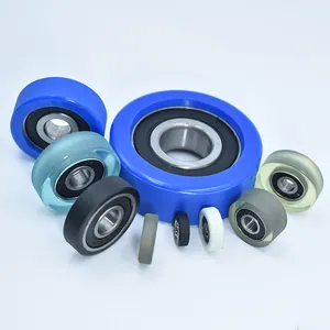 Small Plastic Coating Bearing 608zz Bearing Roller Wheels No Noise Polyurethane Pu Rubber Coated Bearing