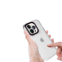Étui de téléphone anti-chute pour iPhone 15 avec cadre d'objectif électro-plaqué en TPU transparent de 1,5 mm