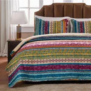 批发Edredones枕头拼布被子100% 纯棉床罩