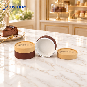 Custom Biodegradable Dessert Cardboard Cheesecake Box Basque Cake Paper Tube <b>Packaging</b> Oven-proof Cylinder for Baking <b>Sweets</b> - Product Image 1