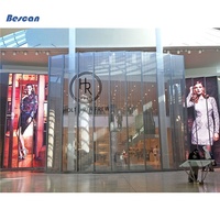 Écran LED transparent haute luminosité, bonne qualité, affichage LED transparent pour fenêtre en verre P3.91 pour intérieur, en vente