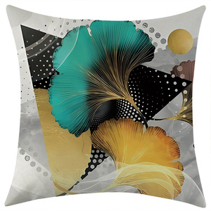 Ginkgo Leaf Linen Pillowcase 45x45cm Washable Modern <b>Sofa</b> Cushion <b>Cover</b> Living Room Decor Square <b>Throw</b> Pillow Case - Product Image 4
