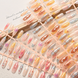 150 <span class=keywords><strong>Uñas</strong></span> Postizas Bonitas con Diseño de Corazón, Lazo y Cereza, <span class=keywords><strong>Uñas</strong></span> Postizas Largas en Forma de Almendra, Románticas, con Diseño de <span class=keywords><strong>Sonrisa</strong></span>, <span class=keywords><strong>para</strong></span> Salón y Hogar - Product Image 2