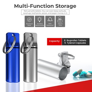 Pequeño Porta Pastillas Portátil Tipo Llavero, Mini Botella de Metal para Medicamentos, Estuche Organizador de Pastillas de Aleación de Aluminio Impermeable, Contenedor Metálico - Product Image 5