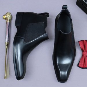 Botas Chelsea para Hombre, Zapatos Hechos a Mano de Cuero Genuino, Estilo Retro Británico, Coloridas, Tipo Mocasín - Product Image 4