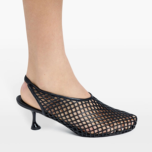 Famosa fabbricazione all'ingrosso di prezzo più recente Sexy da <span class=keywords><strong>donna</strong></span> in rete nera con fionda posteriore a punta <span class=keywords><strong>bassi</strong></span> tacchi gattino pump per la festa di nozze - Product Image 4