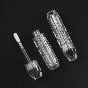 P-Lan Marke Heißer Verkauf Niedrigen MOQ 100 stück Diamant Geformt PETG 1,5 ml Transparent Leere Einzigartige Kristall Lipgloss rohr