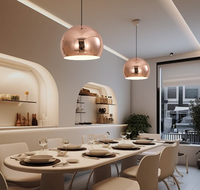 Vintage Industrial Style Metal Pendant Light Rose Gold Finish Lightweight Easy Installation Minimalist Design for Commercial Use