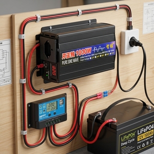 Convertisseur de puissance 500W à onde sinusoïdale pure, 1000W de crête, avec affichage LED et prise standard brésilienne pour camping-car et camping en extérieur - Product Image 6