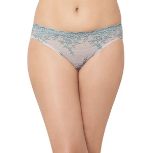 Culottes fines en dentelle respirante sexy pour femmes, taille basse, triangle, avec nœud, broderie, plumes, légères, approvisionnement ODM Bangladesh - Product Image 1