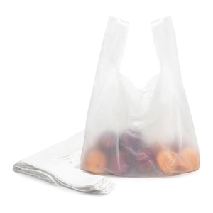 Borse T Shirt bianche, sacchetti di plastica con manici per la spesa di alimentari e al dettaglio, Bolsas De Plastico Para negoo - Product Image 1