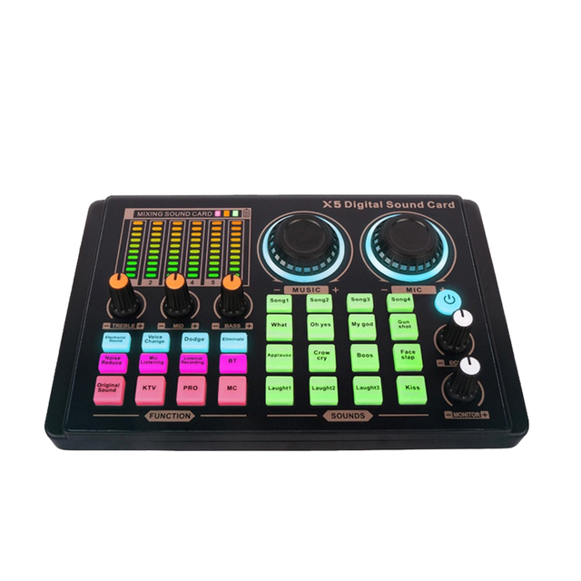 X5 Full Set Sound Card GAX-X5S USB Interface Universal Live Broadcast Special for Anchor Recording Singing Computers Mobile