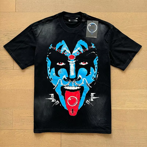 เสื้อยืดแขนสั้นผู้ชาย Vendor 2026 Hells Trendy Star น้ำหนัก 250 กรัม ผ้าฝ้าย 100% ทรงวินเทจ ล้างสี โอเวอร์ไซส์ พิมพ์ลายเพชร สไตล์สตรีทแวร์ - Product Image 1
