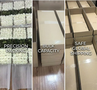Lot de fleurs artificielles réalistes en latex hydraté de qualité supérieure, roses blanches réalistes de 66 cm pour bouquet de mariage de luxe 2026