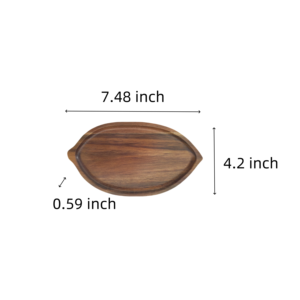 Plateau <span class=keywords><strong>de</strong></span> service en bois en forme <span class=keywords><strong>de</strong></span> <span class=keywords><strong>feuille</strong></span>, poli, durable et écologique, petit plateau à café, assiettes classiques pour gâteaux - Product Image 4
