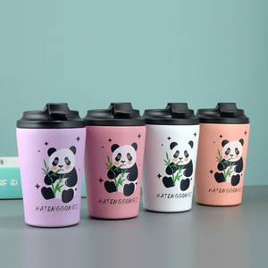 Madou ถ้วยกาแฟสแตนเลสสตีลสูญญากาศขนาดเล็ก304พร้อมฝาปิดพิมพ์โลโก้แพนด้า - Product Image 2