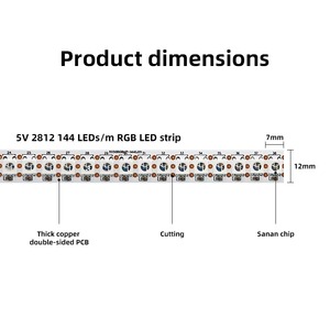 Dc5v 12V ws2812b địa chỉ <span class=keywords><strong>pixel</strong></span> RGB 5050 <span class=keywords><strong>LED</strong></span> Strip Wifi có thể điều khiển <span class=keywords><strong>LED</strong></span> Strip 30/60/96/144LED/M cho cảnh quan - Product Image 5