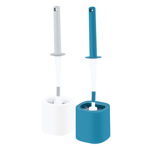 Toilet <b>Brush</b> With Base <b>Long</b> <b>Handle</b> Soft Bristles Round Modern Design Easy To Clean - Product Image 5