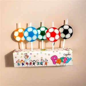 Velas de cumpleaños con forma de balón de fútbol, decoraciones para fiestas con temática de fútbol para niños y adolescentes, adorno para pastel de cumpleaños - Product Image 2
