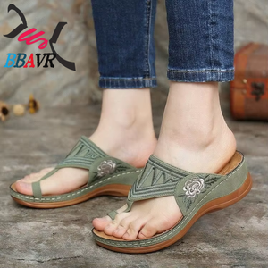Sandalias de Moda Negras para Mujer, Chanclas de Verano con Punta Abierta, Sandalias Flip-Flop para Mujer - Product Image 2