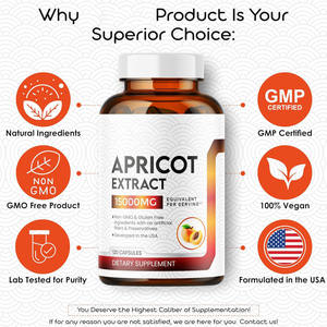 Layanan Label Pribadi Kapsul Bubuk Aprikot Grosir Ekstrak Buah Aprikot Kapsul Nabati Vegan Non-GMO Ekstrak Aprikot - Product Image 3