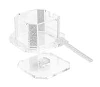 Pot à miel hexagonal en acrylique personnalisé, fabriqué sur mesure en usine, pot à miel en lucite