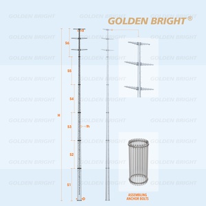 Postes Utilitarios Golden Bright de 25 Metros, Acero de Alta Resistencia, Hormigón Duradero, Madera de Alta Calidad, Excelente Estabilidad, Gran Capacidad de Carga - Product Image 3