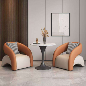 Juego de Mesa y Sillas Redondas de Lujo Ligero 2025 <span class=keywords><strong>para</strong></span> Hotel, Oficina de Ventas, Recepción, Salón de Belleza, Diseño de Salón - Product Image 1