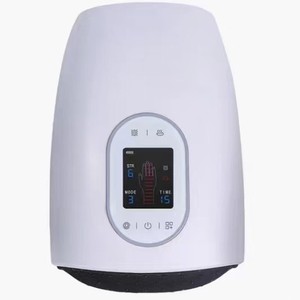 Hand Massager With Lcd Screen Airbag Heating <b>Timer</b> For Joint Pain Relief And Palm Therapy White Rechargeable - Product Image 3
