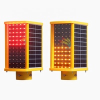 Feu de signalisation solaire LED IP65 rouge/jaune clignotant, lampe stroboscopique de sécurité routière pour avertissement de danger sur autoroute et zone de construction
