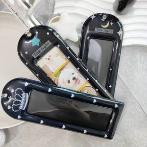 Porte-clés en PVC noir série 4 cartes avec logo personnalisé, <span class=keywords><strong>prix</strong></span> d'usine pour album photo - Product Image 1