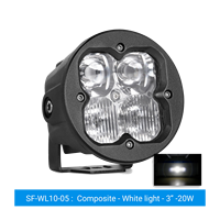 Projecteur de travail LED 20W, rond de 3 pouces, pour conduite tout-terrain, antibrouillard, blanc, jaune, ambre, IP67, 9-36V DC, 12V, 24V, camion, SUV, 4x4, ATV
