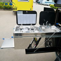 ONLYWE Mini tente légère pliante coulissante cuisine tout-terrain camping-car remorque australienne petite caravane tout-terrain à vendre