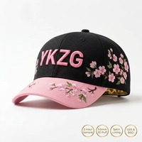 Casquette de baseball en coton à 6 panneaux avec broderie 3D personnalisée, couleur contrastée, boucle argentée - Unisexe, streetwear, casquette de papa