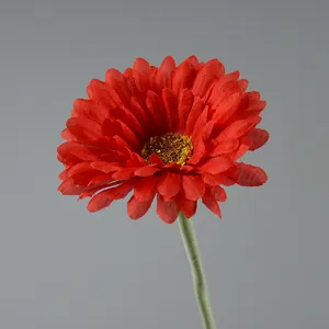 Artificial Daisy Flower Champagne Chrysanthemum Fake Gerbera Silk Flower For Home Wedding Decoration