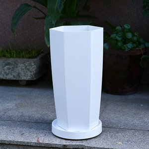 Planta verde <span class=keywords><strong>grande</strong></span> en <span class=keywords><strong>maceta</strong></span> de resina con bandeja para uso en el hogar, oficina, centro comercial o jardín - Product Image 5