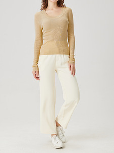 Maglietta a U in Seta e <span class=keywords><strong>Lino</strong></span> Nuova Collezione 2026 per <span class=keywords><strong>Donna</strong></span>, Ideale per Primavera ed Estate, Disponibile in Magazzino - Product Image 4