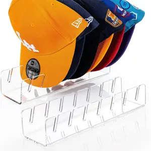 Popular acrylic hat organizer cap holder transparent cap display rack hat stand for baseball caps