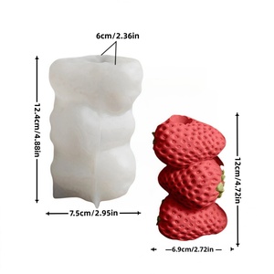 TangChu Stacked Fruit Candle Holder Silicone Mold DIY Strawberry Banana Grape Scented Irregular Shape Individually <b>Wrapped</b> - Product Image 4
