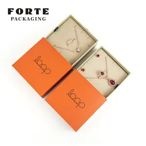 Forte Trung Quốc nhà máy giả da Giấy hộp đồ trang sức sang trọng Bông tai Bangle Vòng đeo tay mặt dây chuyền vòng hộp đồ trang sức bao bì hộp