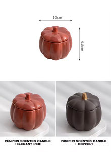 Bán Buôn Sang Trọng Tùy Chỉnh Rỗng Gốm Bí Ngô Hình Nến Lọ Có Nắp Đậy Thân Thiện Với Môi Sứ Chủ Cho Halloween - Product Image 2