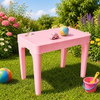 Table d'étude robuste pour tout-petits, en plastique, coins arrondis, pour chambre d'enfant, maternelle, faible hauteur, garderie, facile à nettoyer, légère