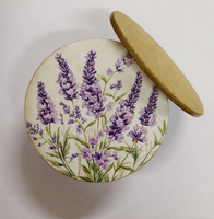 OEM/ODM milieuvriendelijke, moderne, lavendelbloemdesign, krasbestendige, antislip, waterdichte houten onderzetter met kurken achterkant