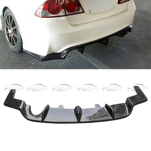 JS Style Carbon Fiber Diffuser Rear Bumper Lip Fins Spoiler Winglet <b>Splitter</b> for Honda CIVIC 8TH T-R 2006-2011 FD2 Auto Tuning - Product Image 6