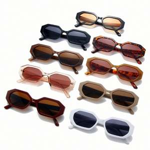 Lunettes de soleil rétro 2025 pour hommes et femmes, dégradé de couleurs gelée, protection UV400, petites lunettes de soleil carrées polygonales - Product Image 4