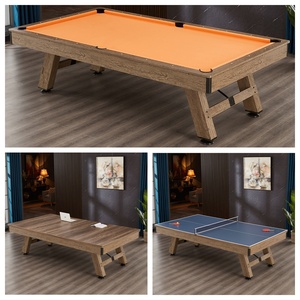 Nhà Máy Giá Chất Lượng Tốt Nhất 9ft 3 Trong 1 Phong Cách Mộc Mạc Sân Sau Bằng Gỗ Bida Bàn Bơi Trong Nhà Với Ping-Pong Board & Dinning Board - Product Image 6