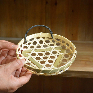 Handmade Woven Bamboo <b>Basket</b> With Handle Japanese Style Decor Natural Rattan Storage <b>Basket</b> Eco Friendly - Product Image 1