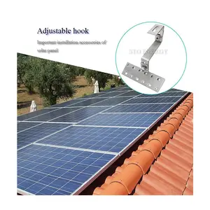 CE Universal Adjustable Stainless Steel Adjustable Tile Roof Hooks Reduce Loose Hardware Solar Panel Mounting Hooks