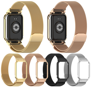 Correa de reloj Milanesa De metal de acero inoxidable para Xiaomi <span class=keywords><strong>Smart</strong></span> <span class=keywords><strong>Band</strong></span> 9 <span class=keywords><strong>Pro</strong></span>, correa de pulsera, cinturón <span class=keywords><strong>Mi</strong></span> <span class=keywords><strong>Band</strong></span> 8 <span class=keywords><strong>Pro</strong></span> con funda - Product Image 1