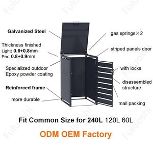 Factory Lockable <strong>Wheelie</strong> <strong>Bin</strong> Store Metal Garbage <strong>Bin</strong> Shed Metal <strong>Wheelie</strong> <strong>Bin</strong> <strong>Cover</strong> Patio Garden Can Box Outdoor with Open Lid - Product Image 3
